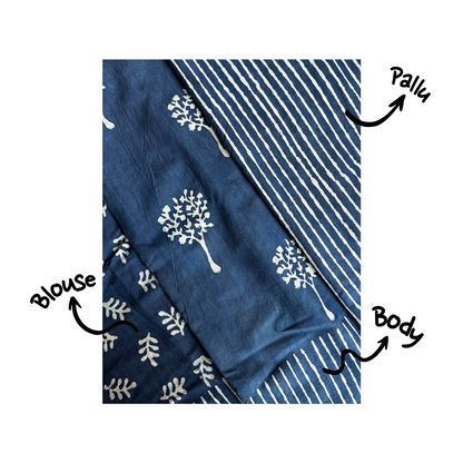 Ganga | Block Print Saree