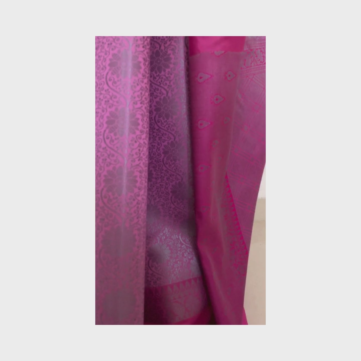 Kopal, Pink with Grey Zari Banarasi Brocade Saree by Shobhangini, Banarasi Brocade Saree, Silk Saree