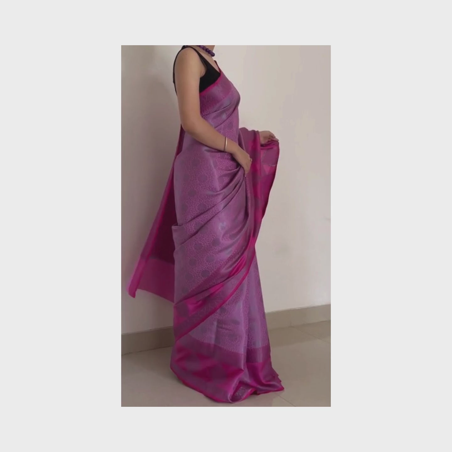 Kopal, Pink with Grey Zari Banarasi Brocade Saree by Shobhangini, Banarasi Brocade Saree, Silk Saree