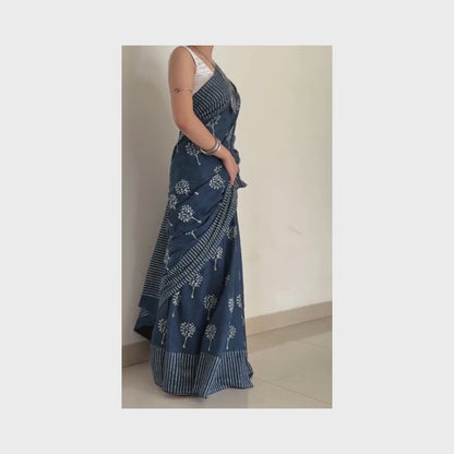 Ganga | Block Print Saree